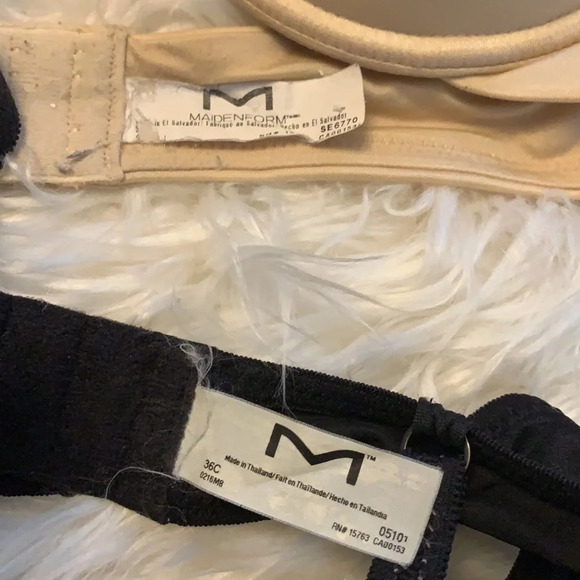 Lot of two Maidenform bras 36C black & tan - Picture 2 of 2